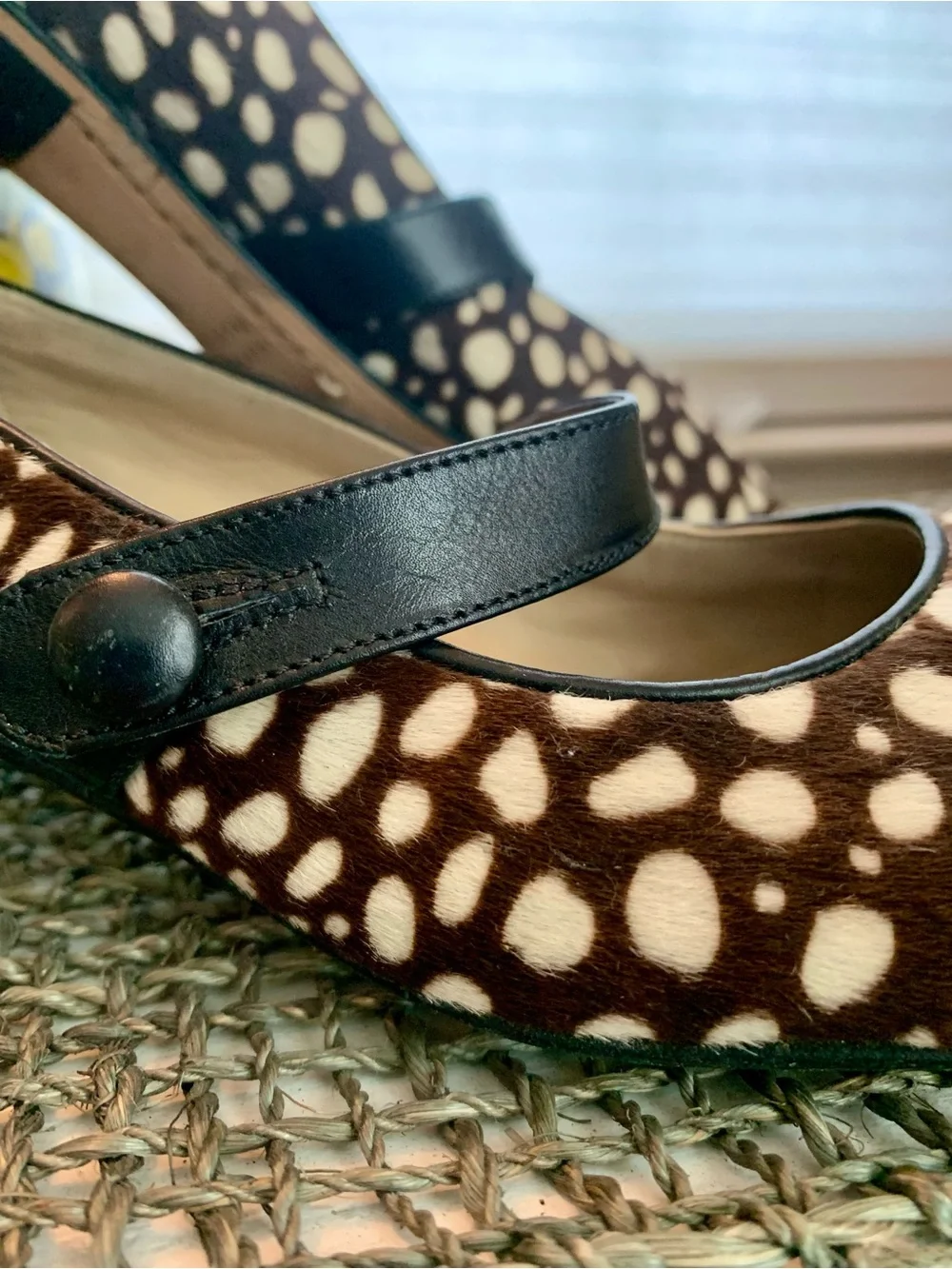 kate spade New York Spotted Calf Hair Mary Jane Heels